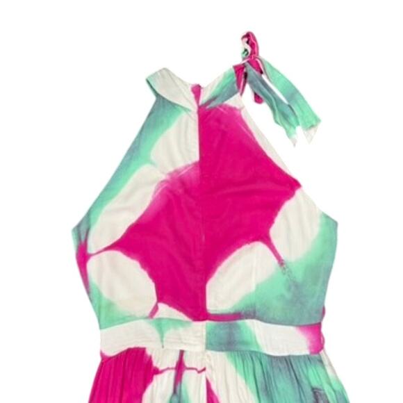 Busayo x RTR Tie Dye Halter Dress in Green/Pink, Size US 8 - Picture 11 of 11